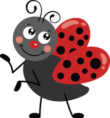 Adorable ladybug isolated on white