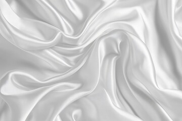 Obraz premium Smooth elegant white satin fabric forming an abstract background with soft folds