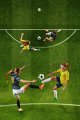 Teamwork and fierce footwork collide as players aim for goal. Every pass, tackle, and move adds intensity to this heated soccer competition. Concept of sport events, championship, betting services. Ad