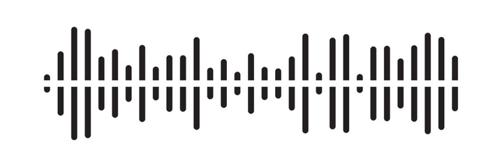 Waves of the equalizer. Vector illustration of music sound on isolated background. Drawing of radio signal painted by black inks. Sketch of musical soundtrack. Etching of voice record in eps 10.