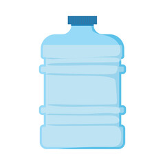 Water big plastic bottle in flat design. Portable gallon full canister. Vector illustration isolated.