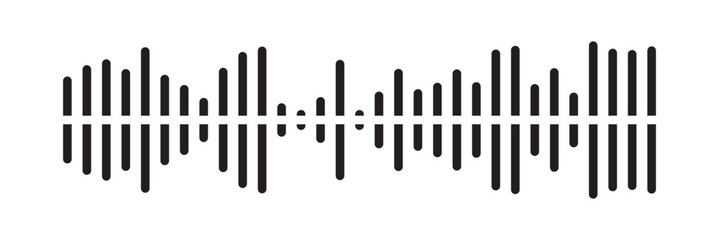 Waves of the equalizer. Vector illustration of music sound on isolated background. Drawing of radio signal painted by black inks. Sketch of musical soundtrack. Etching of voice record in eps 10.