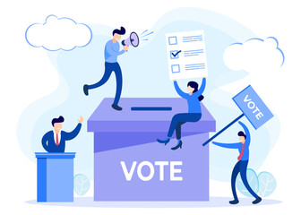 Illustration vector graphic cartoon character of voting
