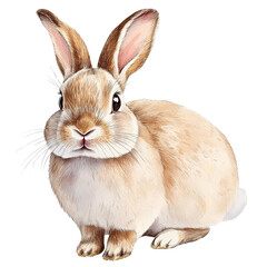 Fototapeta premium A cute, fluffy rabbit with soft fur and expressive eyes. This charming creature exudes a playful personality, perfect for illustrating themes of nature and companionship.