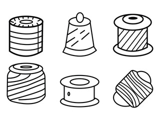 Different threads spools for sewing and embroidery knitting set