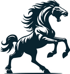Angry Horse Silhouette Vector image. on white background