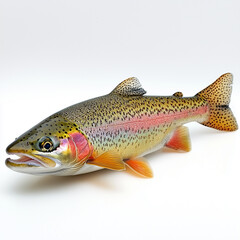 Rainbow trout. Fish on a white background.