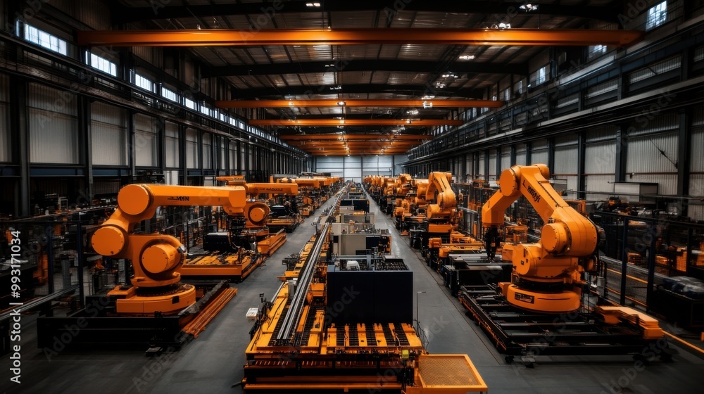 Poster large machines in assembly and processing center