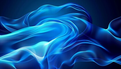Obraz premium Abstract blue neon wavy background