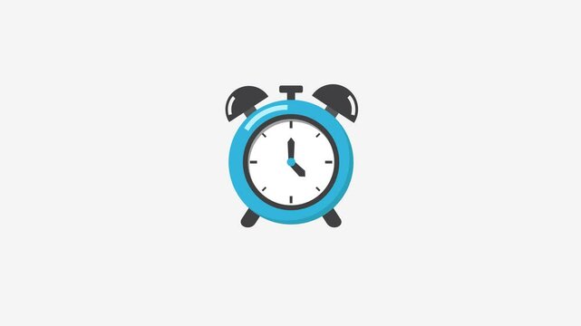 animated flat icon of alarm clock video
