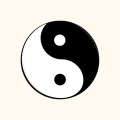 Minimalistic vector illustration of Yin Yang symbols important in Chinese religion and philosophy