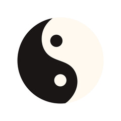 Minimalistic vector illustration of Yin Yang symbols important in Chinese religion and philosophy