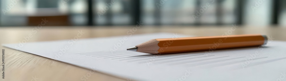 Poster detailed view of task management, pencil checking off items on a list, focusing on productivity and 