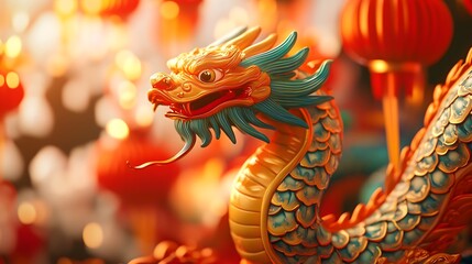 Fototapeta premium 2025 Chinese New Year Banner: Year of the Snake with Clouds Background