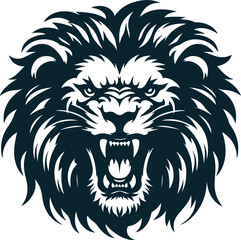 Angry lion Silhouette Vector file. on white background