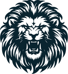 Angry lion Silhouette Vector file. on white background