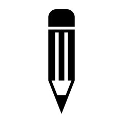 Pencil vector icon template. Suitable for education, flat black color.