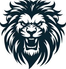 Angry lion Silhouette Vector file. on white background