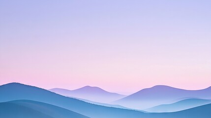   A distant mountain range viewed through a pink and blue sky
