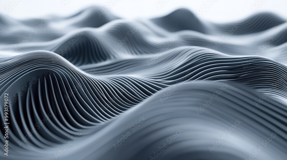 Poster 3d rendered wavy line texture abstract visual design for business presentation background