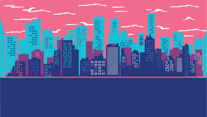 Naklejka premium Cyberpunk illustraion for platformer games