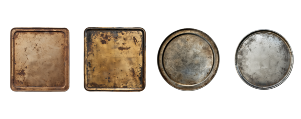 Old vintage metal tray	set 