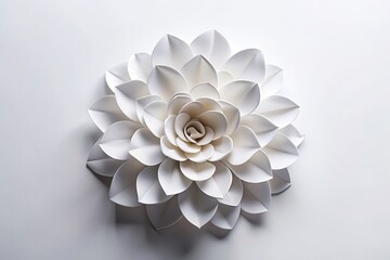 Isolated white paper flower on white background, paper flower, white, spring,isolated, craft, simplicity, handmade, petals, art, delicate, white background, minimalist, decoration, nature
