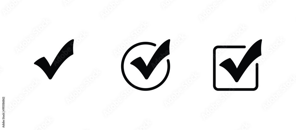 Poster checkmark icon. checkmark vector set. approved symbol vector.