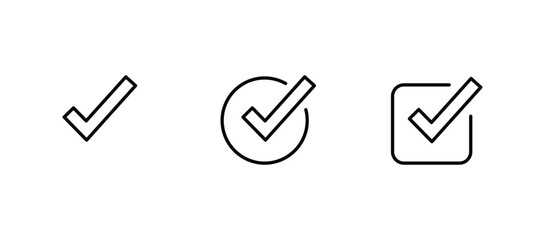 Checkmark icon. Checkmark vector set.  Approved symbol vector.