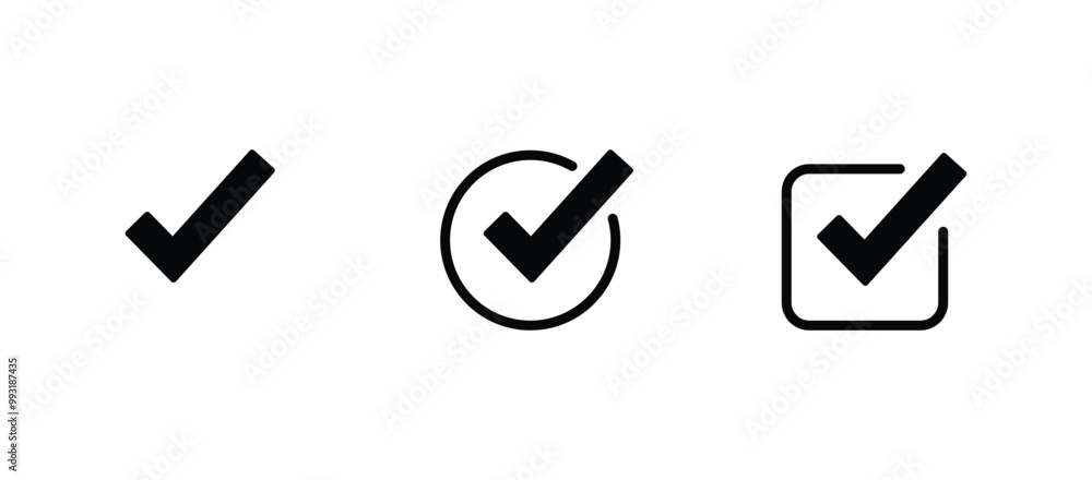 Poster checkmark icon. checkmark vector set. approved symbol vector.