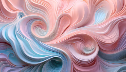 Fototapeta premium Colorful wave patterns create a vibrant fluid design against a soft background.