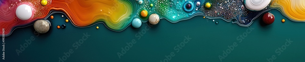 Aufkleber abstract art showing the antioxidative properties of epicatechin in vibrant color patterns