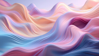 Obraz premium Abstract wavy background in pastel colors with smooth flowing lines.