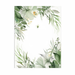 Watercolor Elegant Floral Wedding Invitation Template