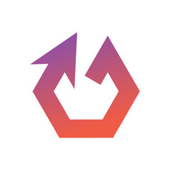 Letter G with Arrow Logo Design.