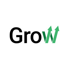 Growth up logo, arrow shape icon marketing company