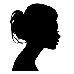 silhouette of a woman's face, side view