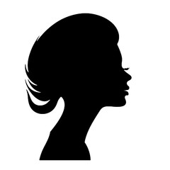 silhouette of a woman's face, side view