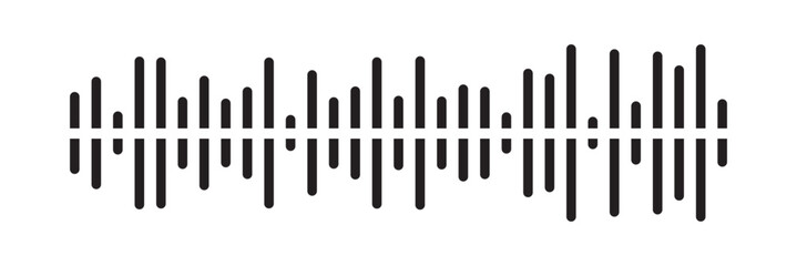 Radio Wave icon. Monochrome simple sound wave on white background. Vector sound wave icon. Music player sound bar. Record interface. Equalizer icon with soundwave line. vector illustration in eps 10.