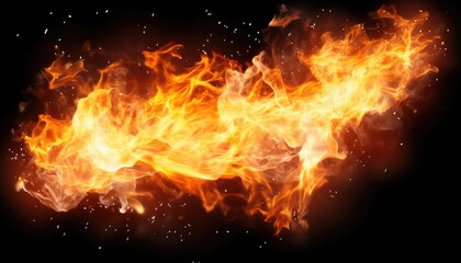 fiery sparks on an isolated transparent background. Sparks png, fire png, fiery particles