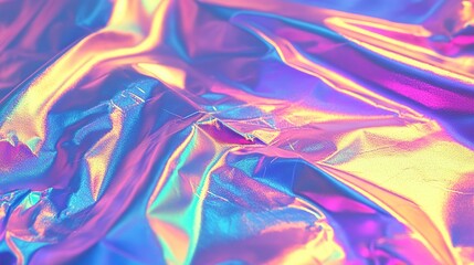 Holographic material with rainbow-like colors. Great for backgrounds, banners, or 3D designs.