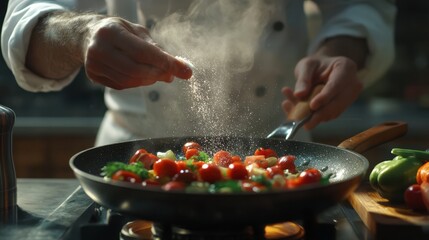 The Chef Preparing Fresh Vegetables