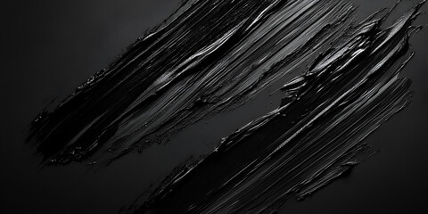 Abstract Black Paint Brushstroke on Dark Background