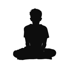 silhouette of a young boy thinking  design, silhouette vector illustration transparent background