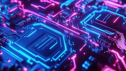 The Neon Circuit Board Design