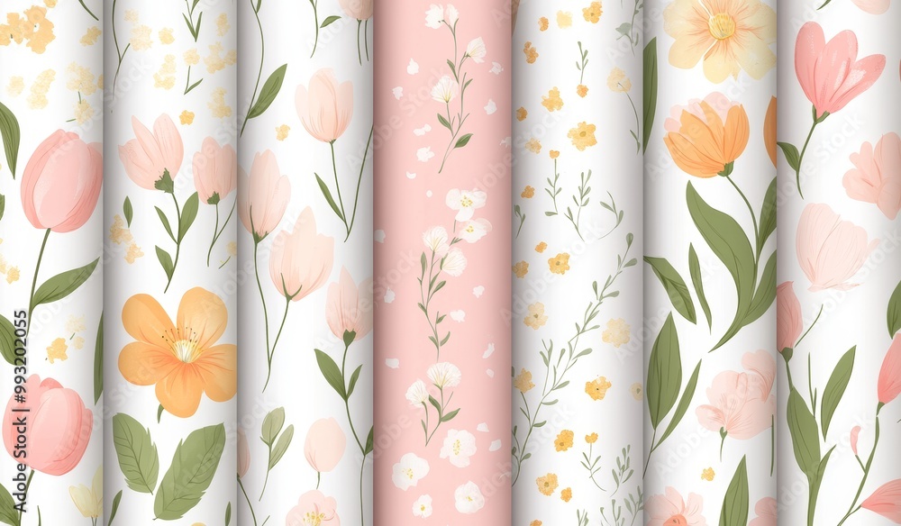 Poster a modern damask seamless pattern background. there are pattern swatches included in the file, for yo