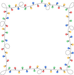 Bulb Light Bunting Hanging Decoration Illustration Square