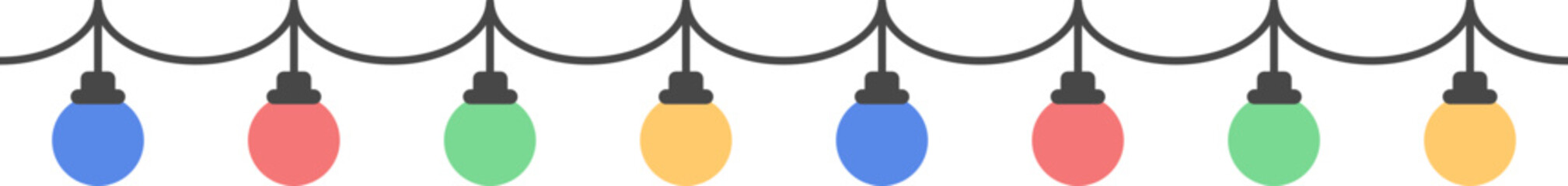 Line Bulb Light Bunting Hanging Decoration Illustration