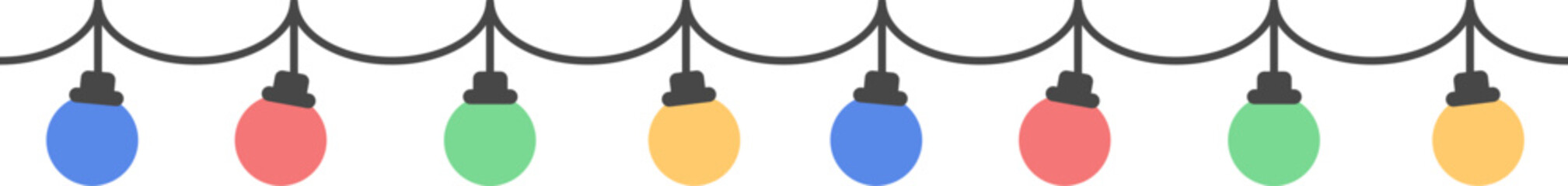 Line Bulb Light Bunting Hanging Decoration Illustration