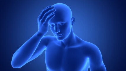 Human Suffering with Severe Headache Anatomy